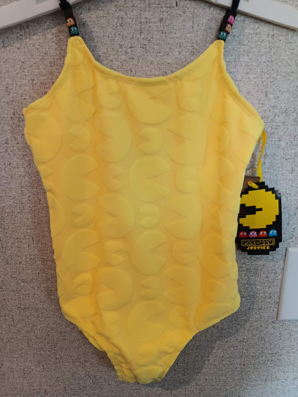 Justice - Yellow Pac-Man One-Piece Swimsuit Size Girls Size M (10)